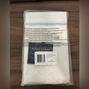 Ralph Lauren Organic Cotton Palmer Percale Euro Pillow Sham Pale Sky Blue